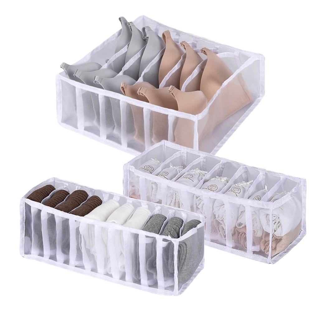Drawer Organizers | Transparent Nylon | Set of 3