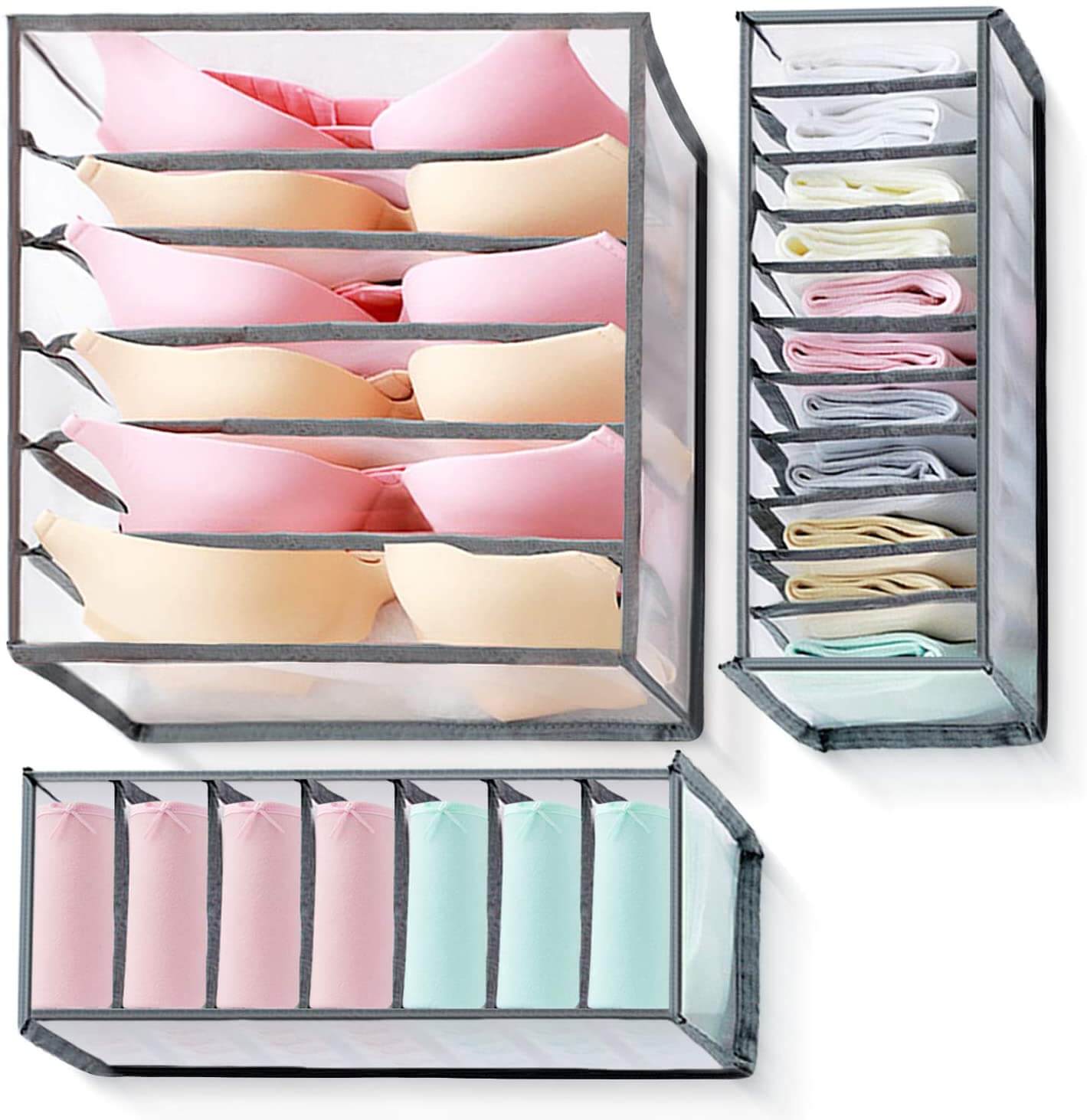 Drawer Organizers | Transparent Nylon | Set of 3