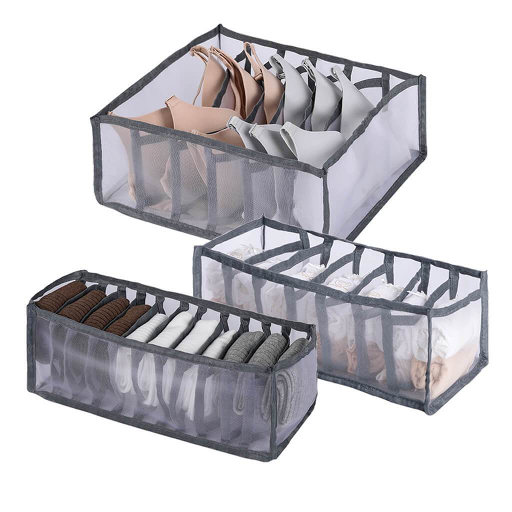 Drawer Organizers | Transparent Nylon | Set of 3