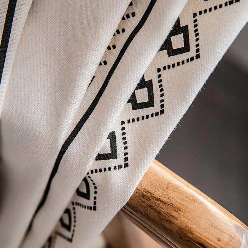 Geometric Tassel Curtain | Cotton Blend Fabric | Semi Blackout