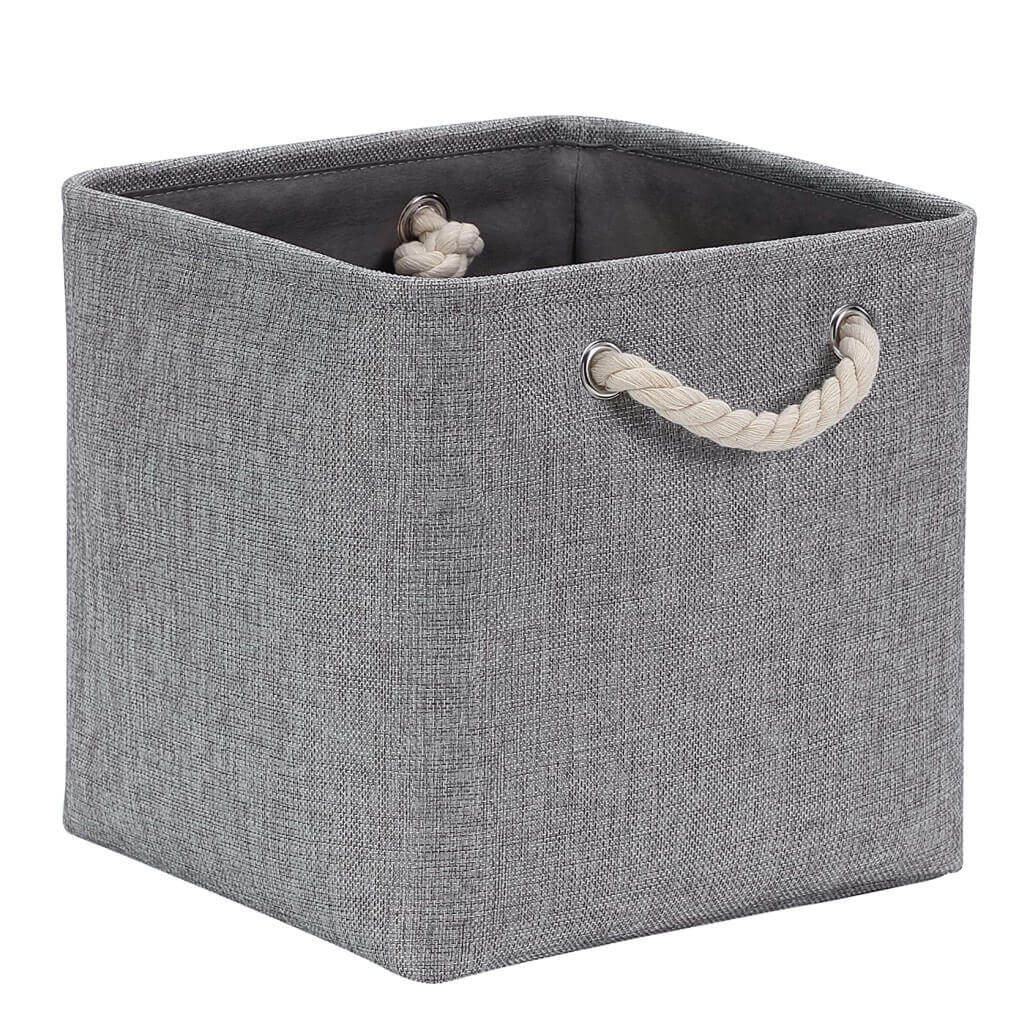 Grey Storage Baskets | Durable Fabric with Rope Handles | Set of 3 Sizes