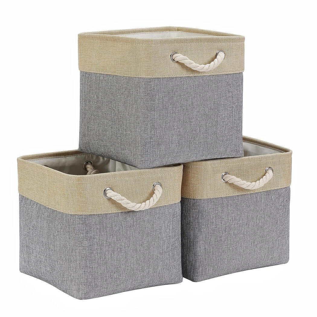 Fabric Storage Baskets | Set of 3 | 30cm Cube