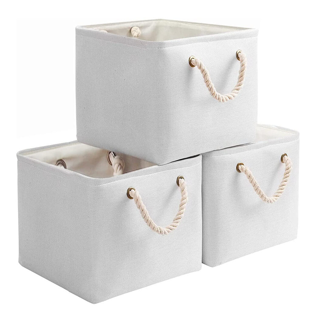Fabric Storage Baskets | Set of 3 | 30cm Cube
