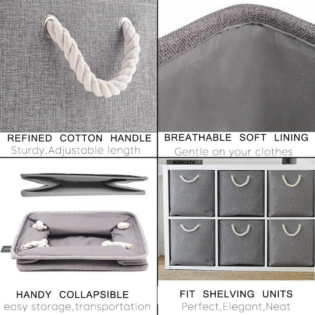 Fabric Storage Baskets | Set of 3 | 30cm Cube