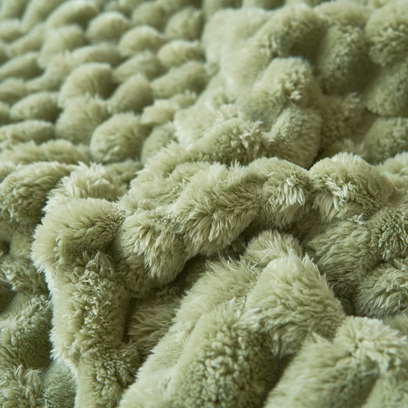 Thick Coral Fleece Throw Blanket | Reversible Polyester | Full/Queen Size
