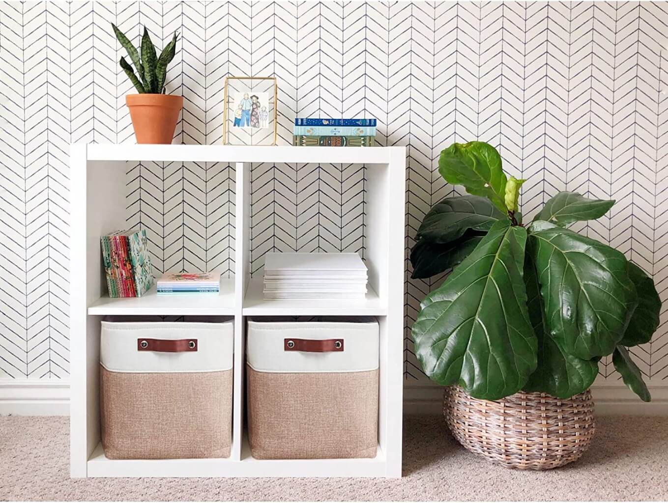 Fabric Storage Baskets | Set of 3 | 30cm Cube