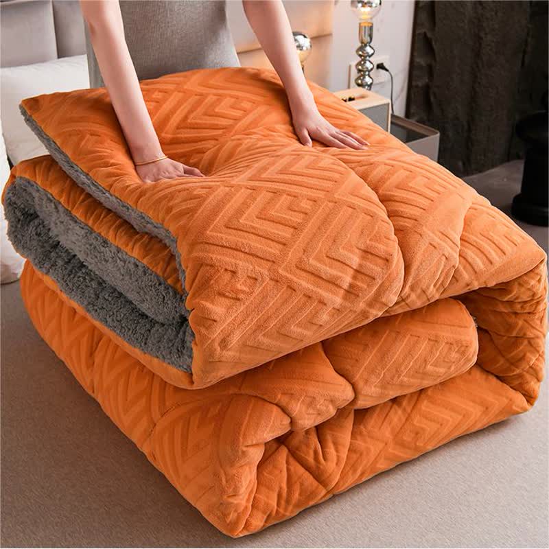 Thick Sherpa Winter Blanket | Soft Polyester with Quilt Core | Available in Twin, Full, Queen, King