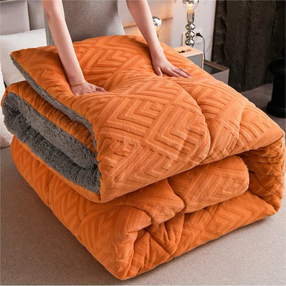 Thick Sherpa Winter Blanket | Soft Polyester with Quilt Core | Available in Twin, Full, Queen, King