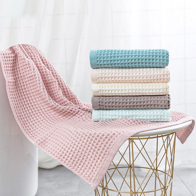 Waffle Weave Bath Towel | Cotton | Eco-Friendly & Super Absorbent | 70x140 cm