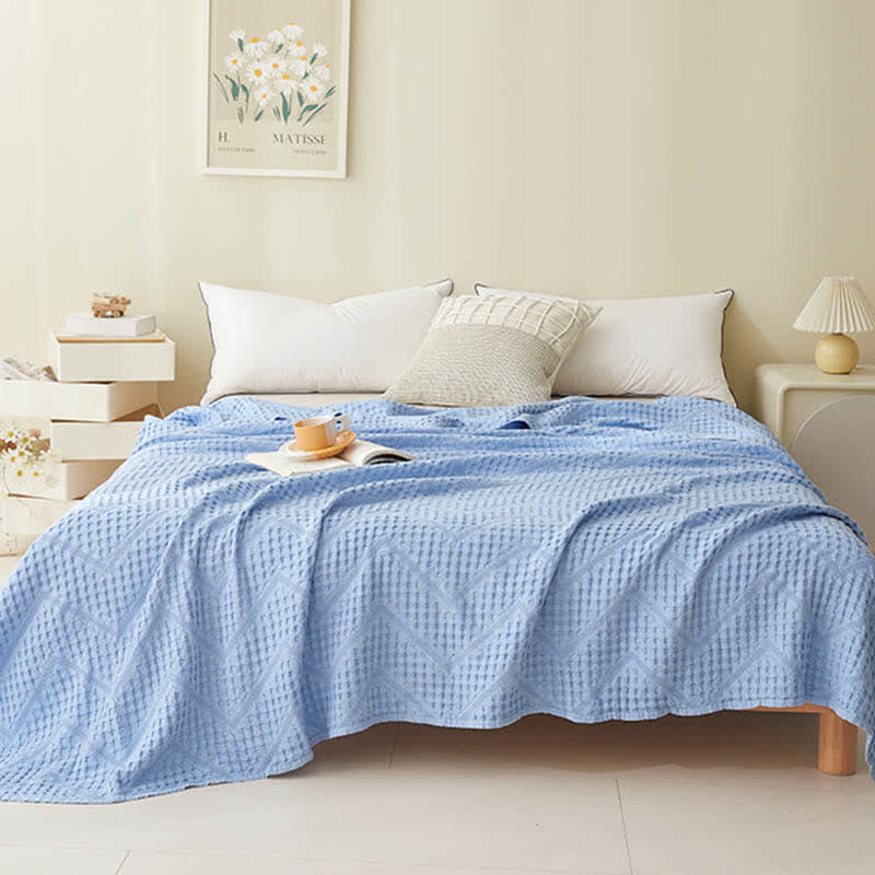 Organic Cotton Waffle Quilt | Eco-Friendly & Moisture Absorbent | Full/Queen Size