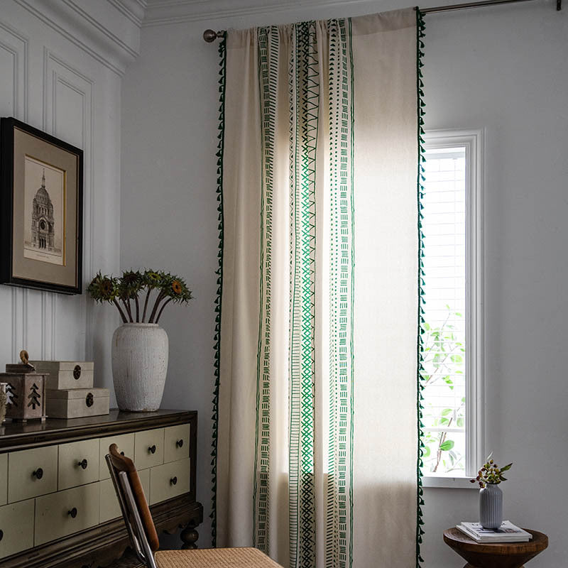 Bohemian Geometric Semi-Blackout Curtain | Cotton & Polyester | 1 Piece