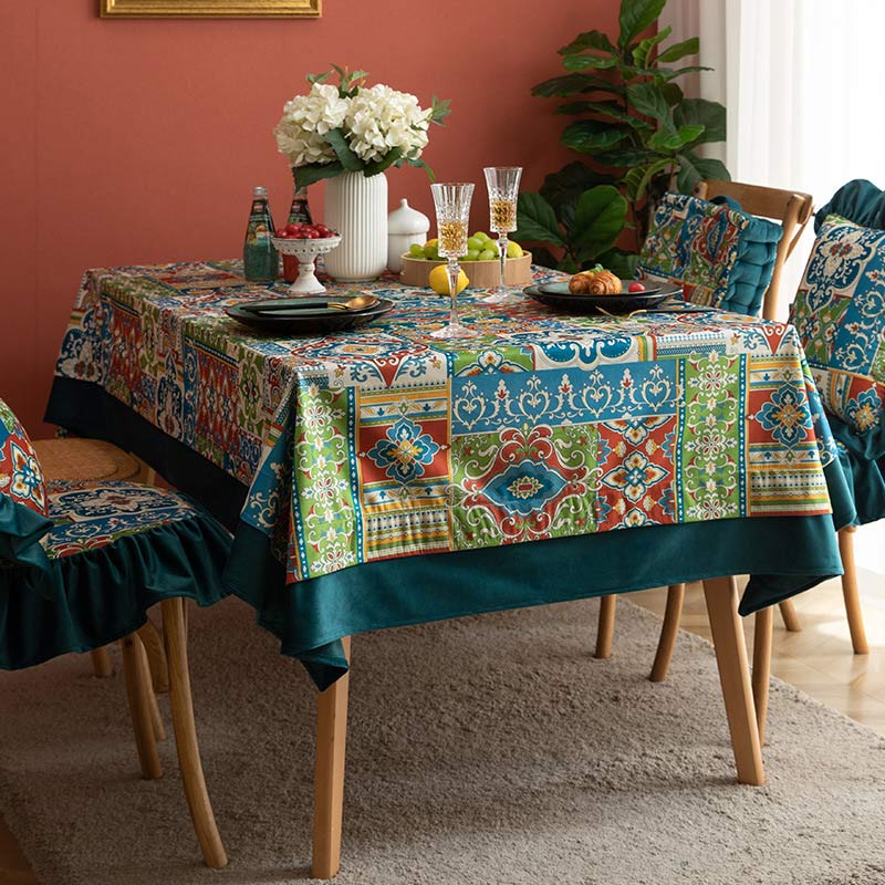 Morocco Tablecloth | Flower Print Polyester | 1 Piece
