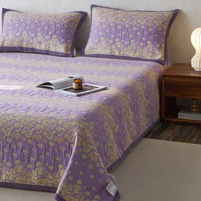 Rustic Floral Quilt | 100% Organic Cotton | Purple | Full/Queen/King Options