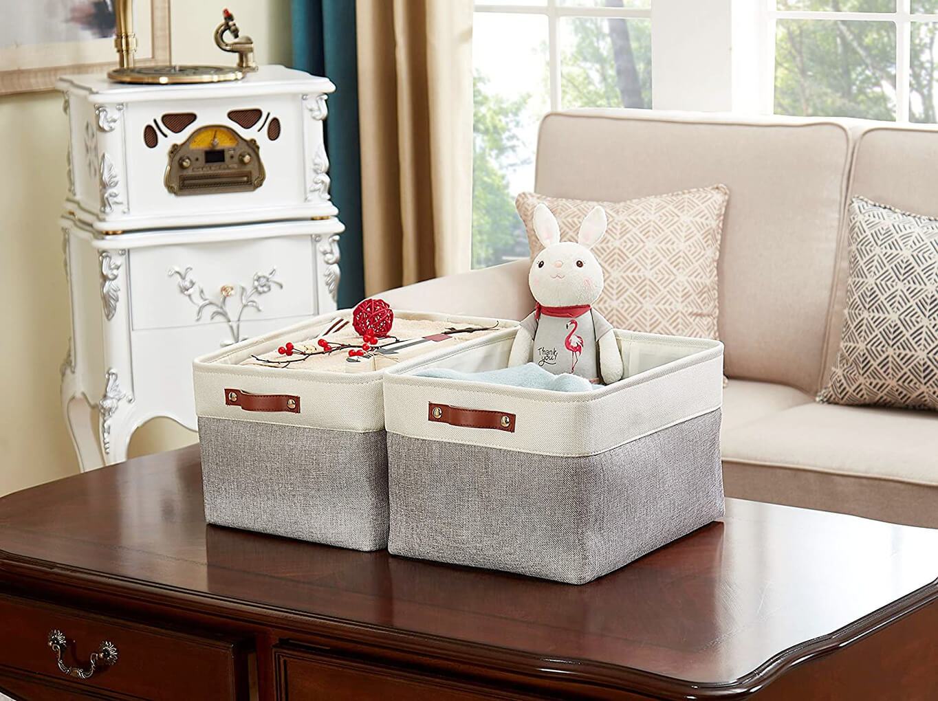 Storage Boxes | Canvas & EVA | Large 41.6L, 13"x15"x13"