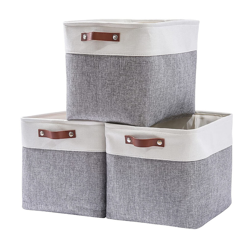 Storage Boxes | Canvas & EVA | Large 41.6L, 13"x15"x13"
