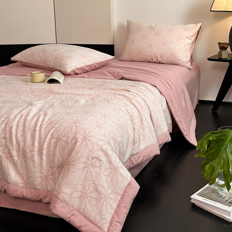 Jacquard Daisy Bedding Set | Cotton Gauze | 4 Pieces