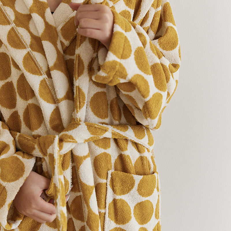 Hooded Bathrobe | Soft Cotton | Polka Dots Design
