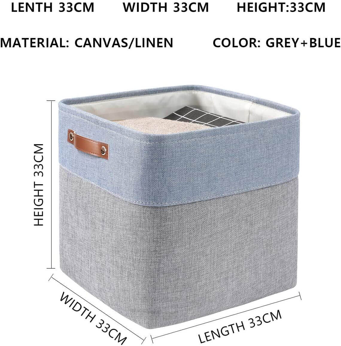 Canvas Storage Cube Box | High-Quality Fabric | 3 Pack