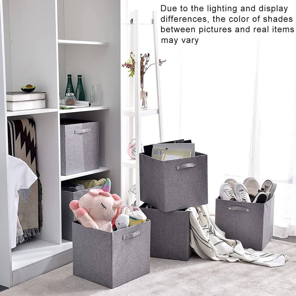 Cube Storage Box | Sturdy Cardboard | Grey | 33x33x33 cm