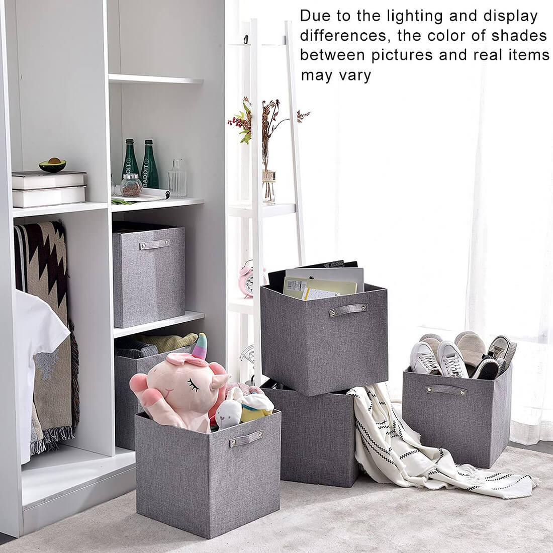 Cube Storage Box | Sturdy Cardboard | Grey | 33x33x33 cm