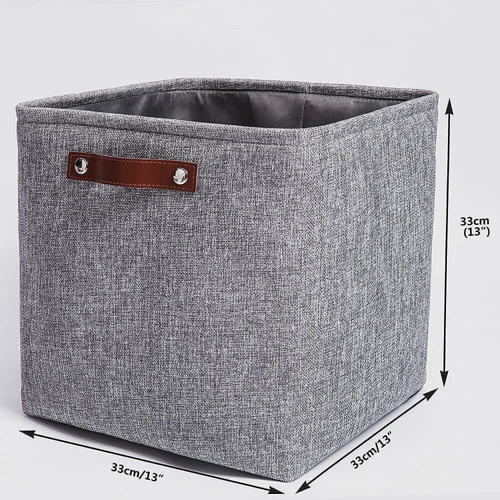 Storage Box | Grey EVA with Leather Handle | 33x33 cm