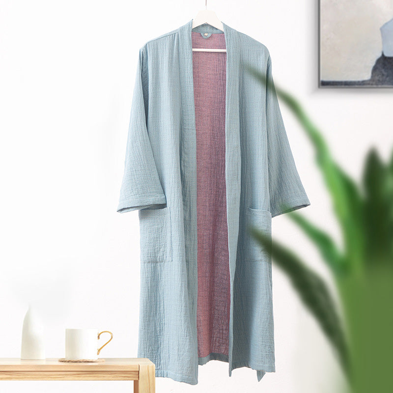 Cotton Gauze Bathrobe | Luxurious Softness | Solid Color