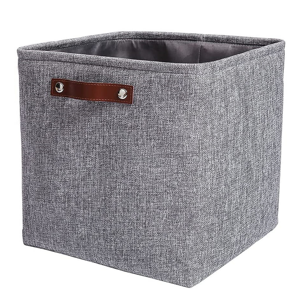 Storage Box | Grey EVA with Leather Handle | 33x33 cm