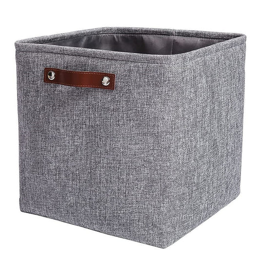 Storage Box | Grey EVA with Leather Handle | 33x33 cm