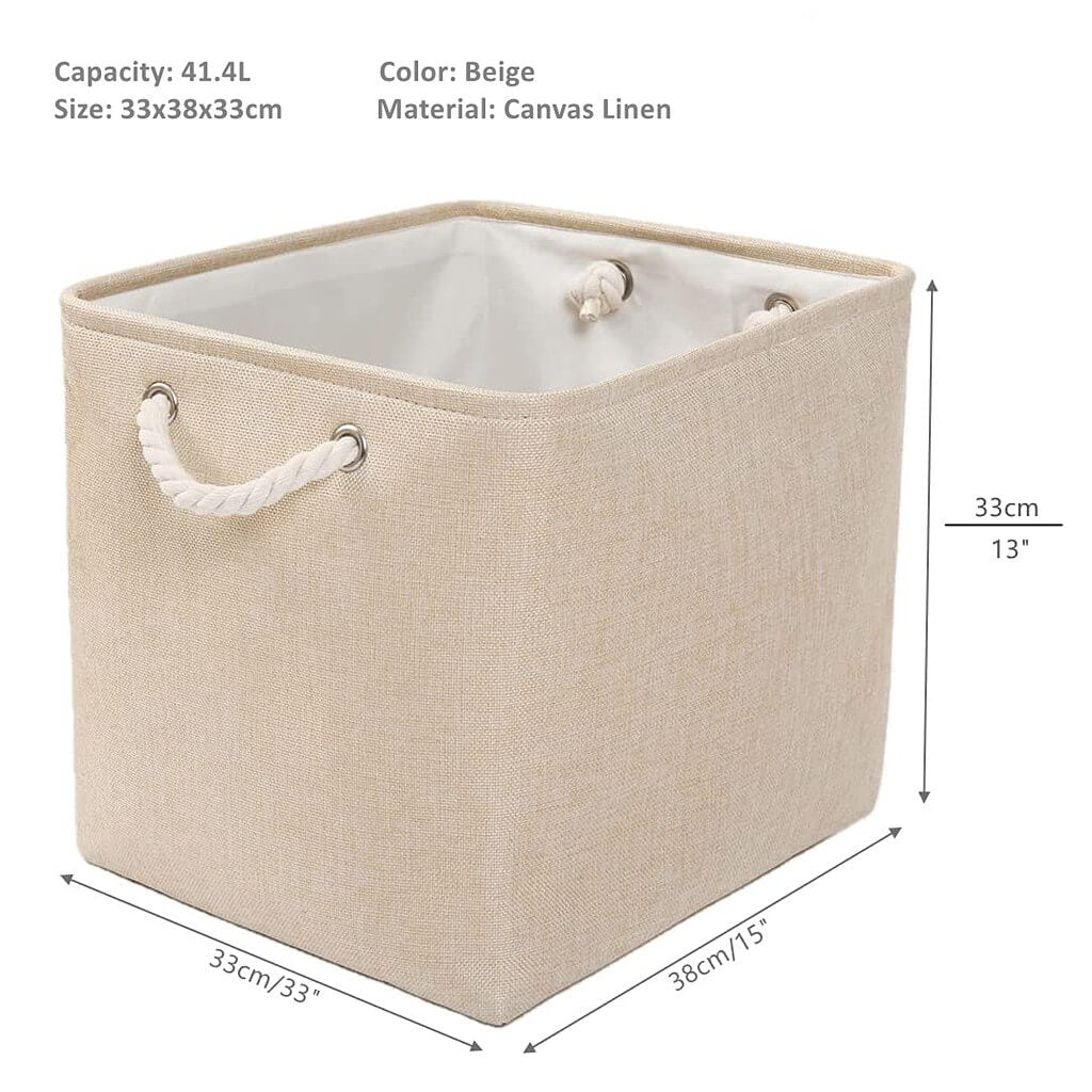 Canvas Storage Boxes | Beige | Set of 3