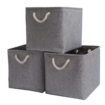 Collapsible Storage Basket | Durable Three-Layer Material | Grey 33x38x33 cm
