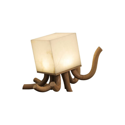 Octavia Table Lamp | Hand-Carved Wood & Alabaster | 39cm or 55cm