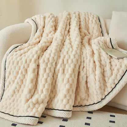 Thick Coral Fleece Throw Blanket | Reversible Polyester | Full/Queen Size