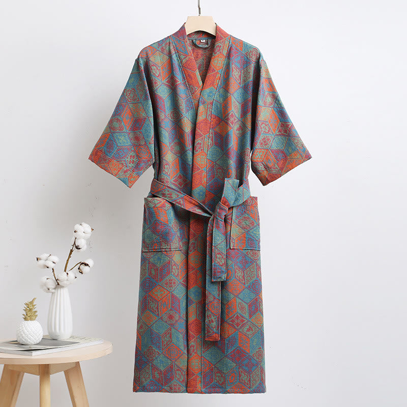 Cotton Bathrobe | Double-Layer Soft Fabric | Unisex Design