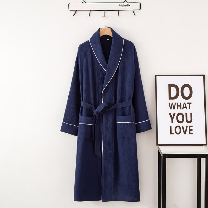 Solid Color Bathrobe | Pure Cotton | Loose-Fit Design