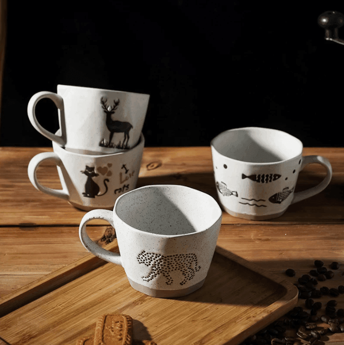 360ml Hand-painted Retro Ceramic Coffee Mug