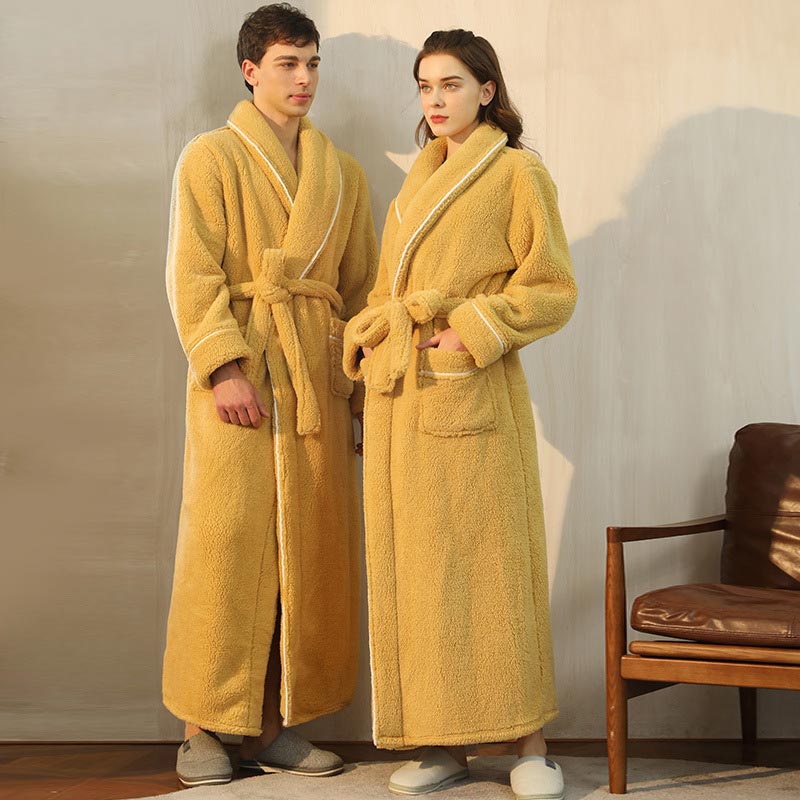 Fleece Bathrobe | Thick & Skin-Friendly | Long Length with Pockets