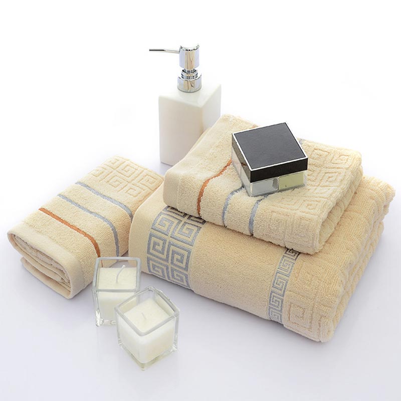 Cotton Bath Towel Set | Soft & Absorbent | 2 Hand Towels & 1 Bath Towel