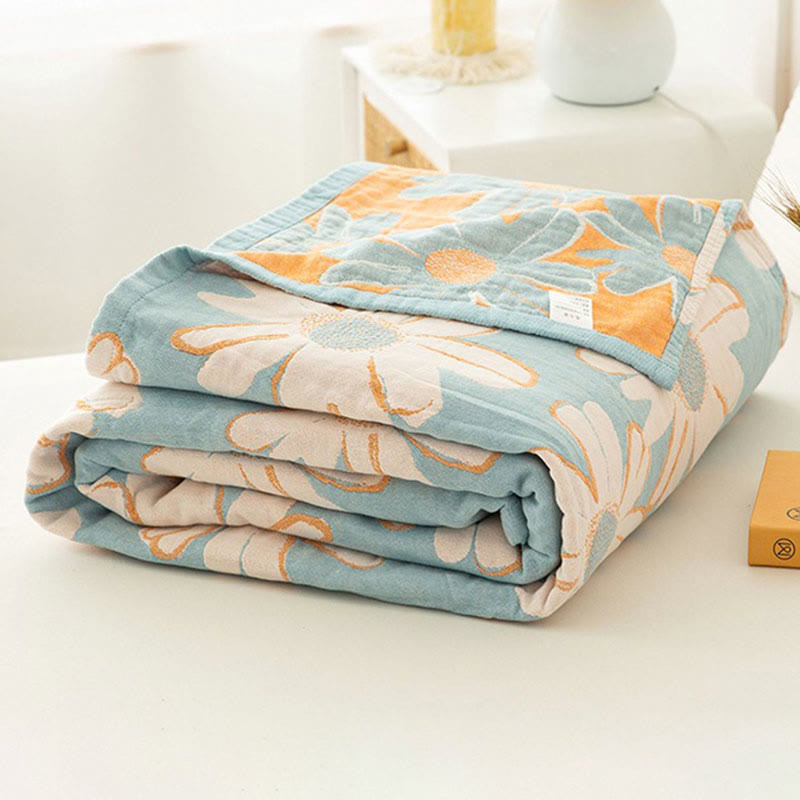 Daisy Printed Reversible Quilt | 100% Organic Cotton | Full/Queen Size