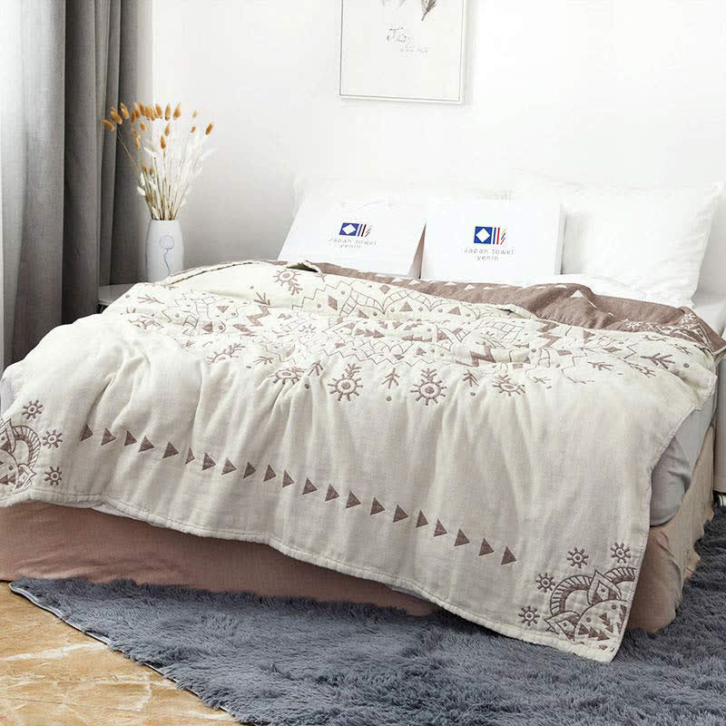 Cotton Reversible Quilt | Chic Mandala Design | Full/Queen Size