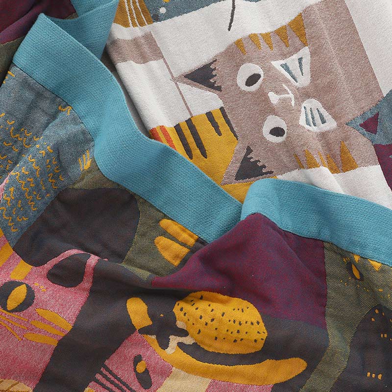 Cotton Quilt | Reversible Cute Cat Design | Full Size