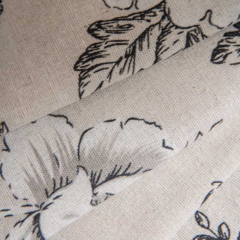 Black Flower Curtain | Cotton Blend | Semi-Blackout Design