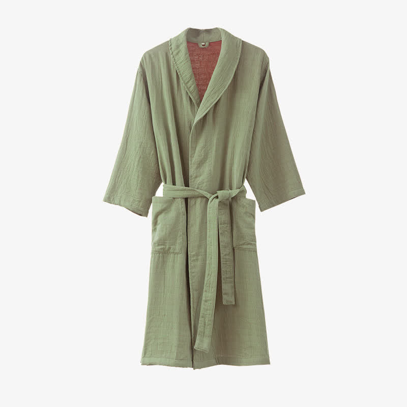 Cotton Gauze Bathrobe | Luxurious Softness | Solid Color