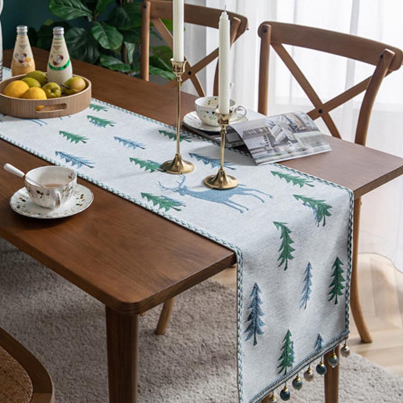 Christmas Tree Table Runner | Polyester | Light Background