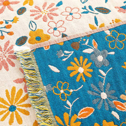 Garden Flower Blanket | Soft Cotton Gauze | Reversible Design