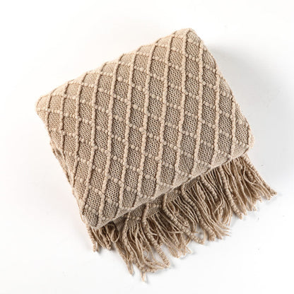 Knitted Prismatic Pattern Blanket | Acrylic Fiber | 127cm x 152cm