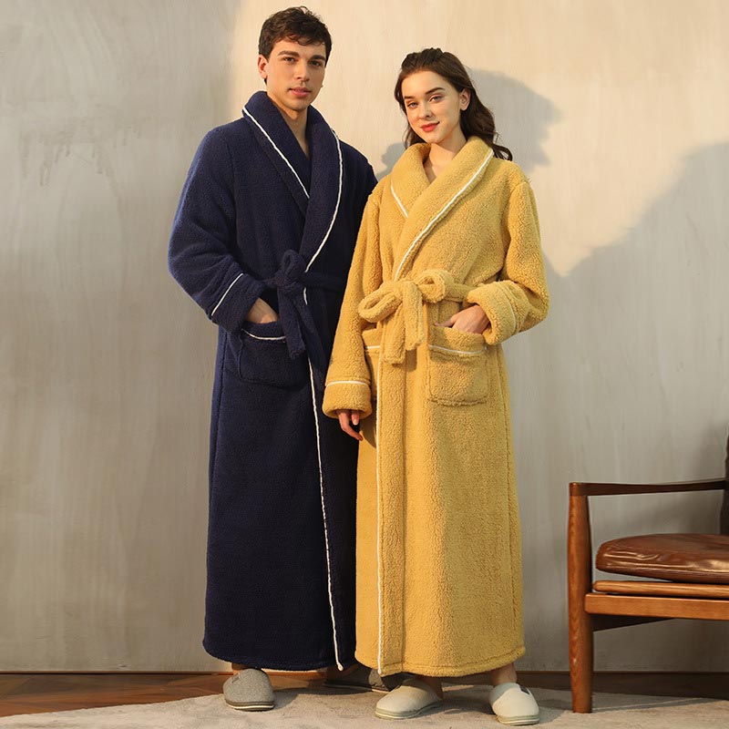 Fleece Bathrobe | Thick & Skin-Friendly | Long Length with Pockets