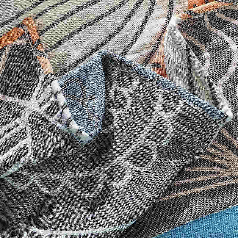 Reversible Cotton Blanket | Shell Print | 59" x 79"