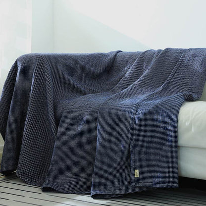 Plaid Sofa Blanket | Soft Cotton Gauze | Single Piece