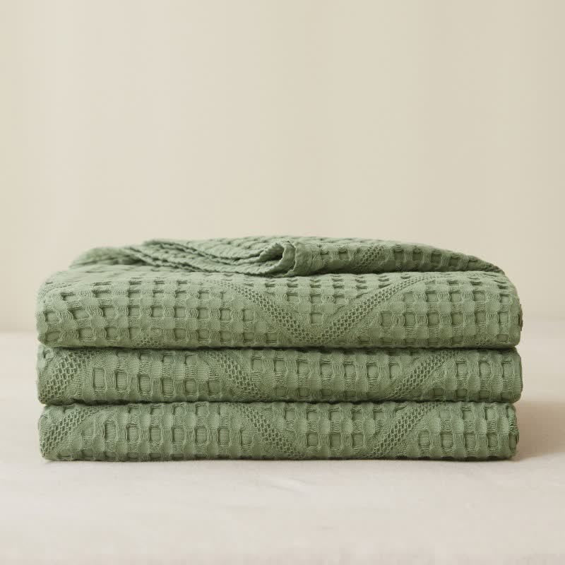 Organic Cotton Waffle Quilt | Eco-Friendly & Moisture Absorbent | Full/Queen Size