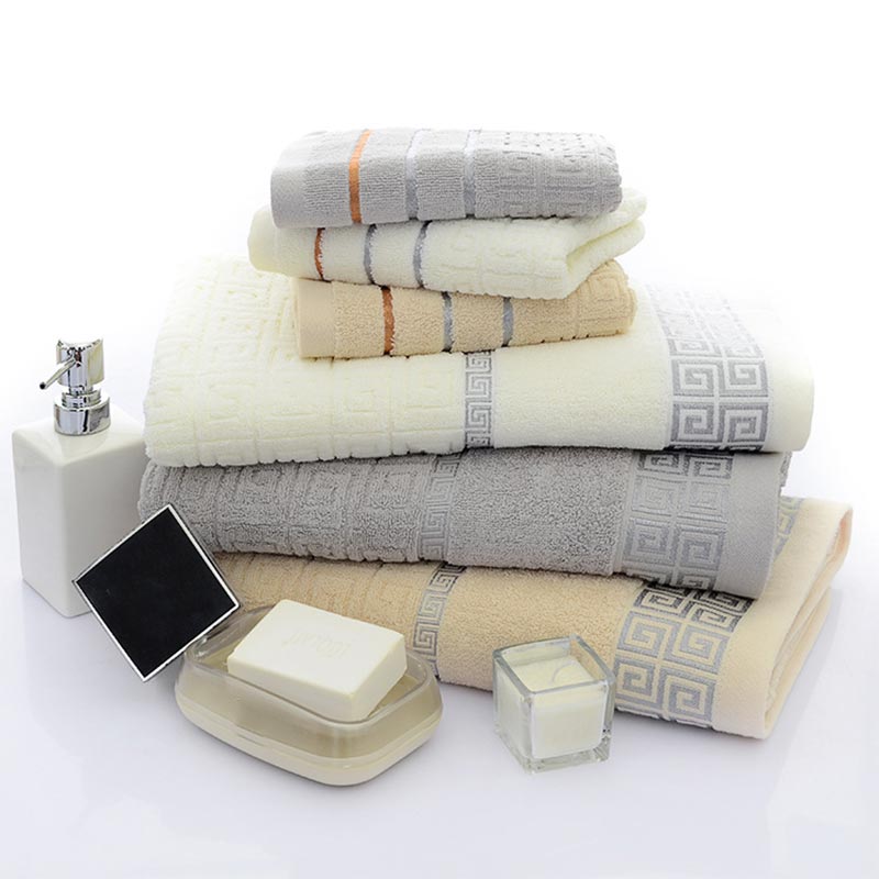 Cotton Bath Towel Set | Soft & Absorbent | 2 Hand Towels & 1 Bath Towel